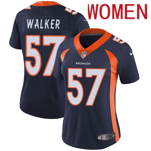 Women Denver Broncos #57 Demarcus Walker Navy Blue Nike Vapor Limited NFL Jersey->women nfl jersey->Women Jersey